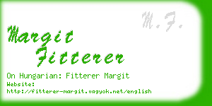 margit fitterer business card